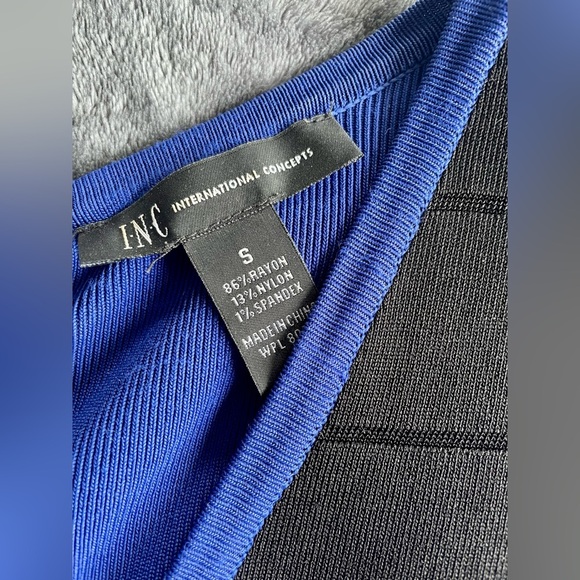 Flattering INC dress size S, black and blue dress - Picture 6 of 6